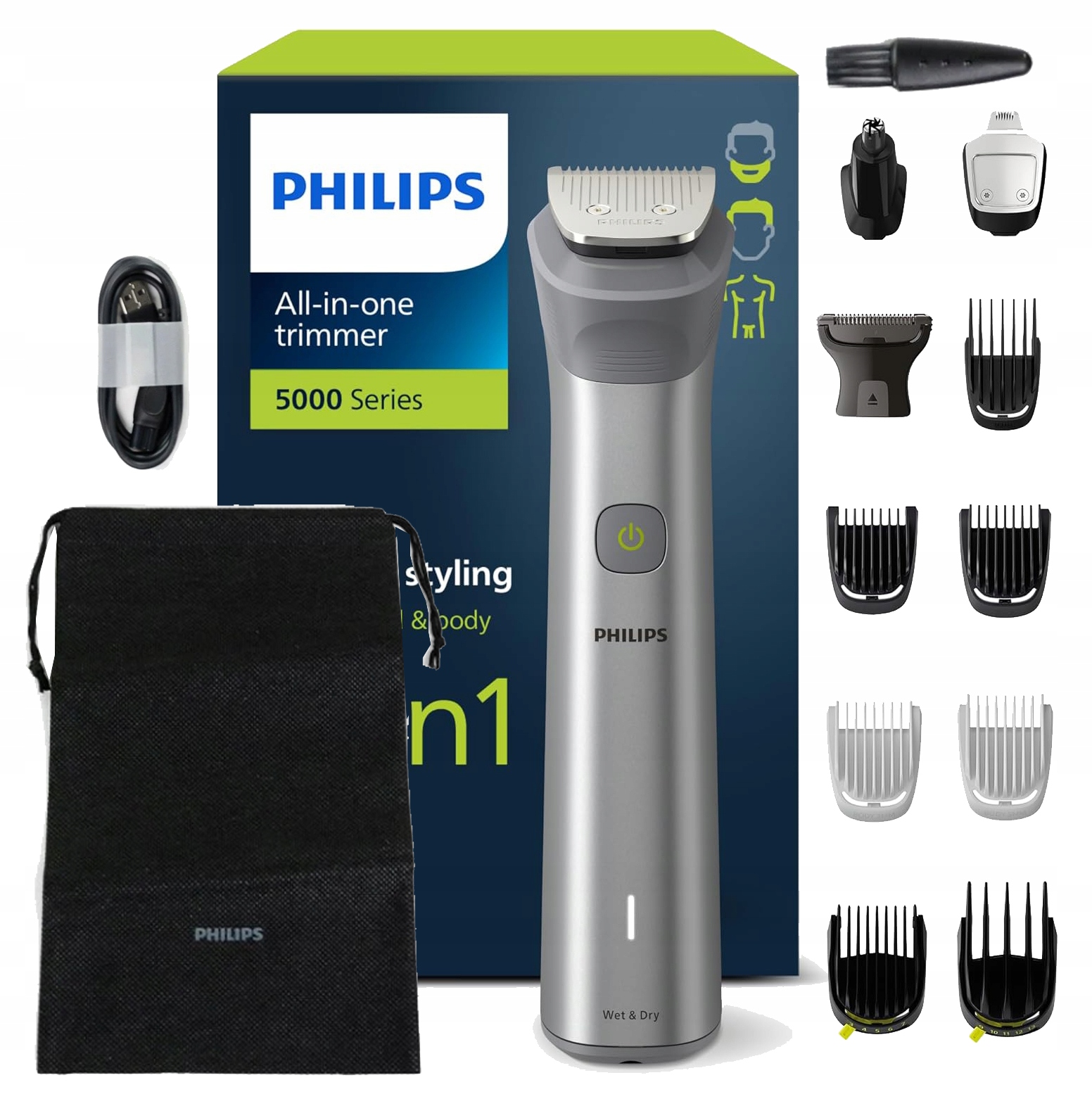 Vodotesná Zastrihávačka Philips 5000 MG5950/15 12W1 Poťah