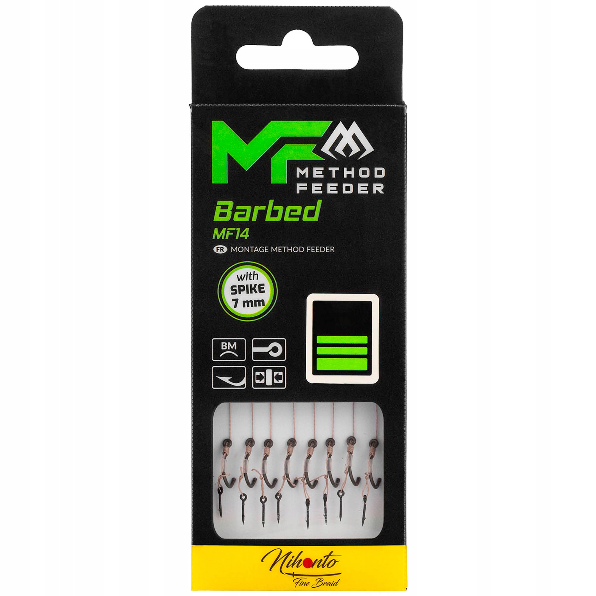 Przypony Mikado Mf14 Z Igłą Hak Z Zadziorem Nr 10 Plecionka 0.12mm 10cm