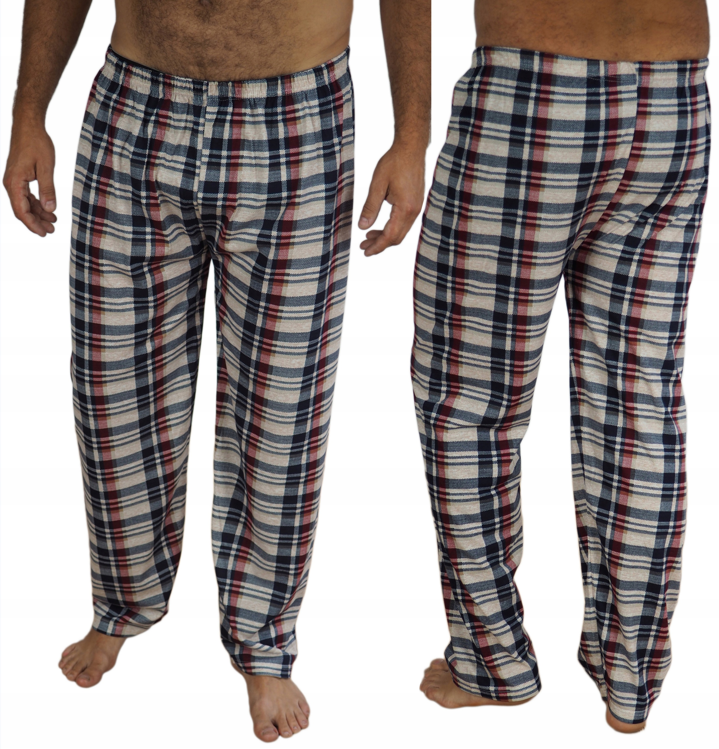 

Spodnie męskie XL piżamowe Krata długie Bawełna n2