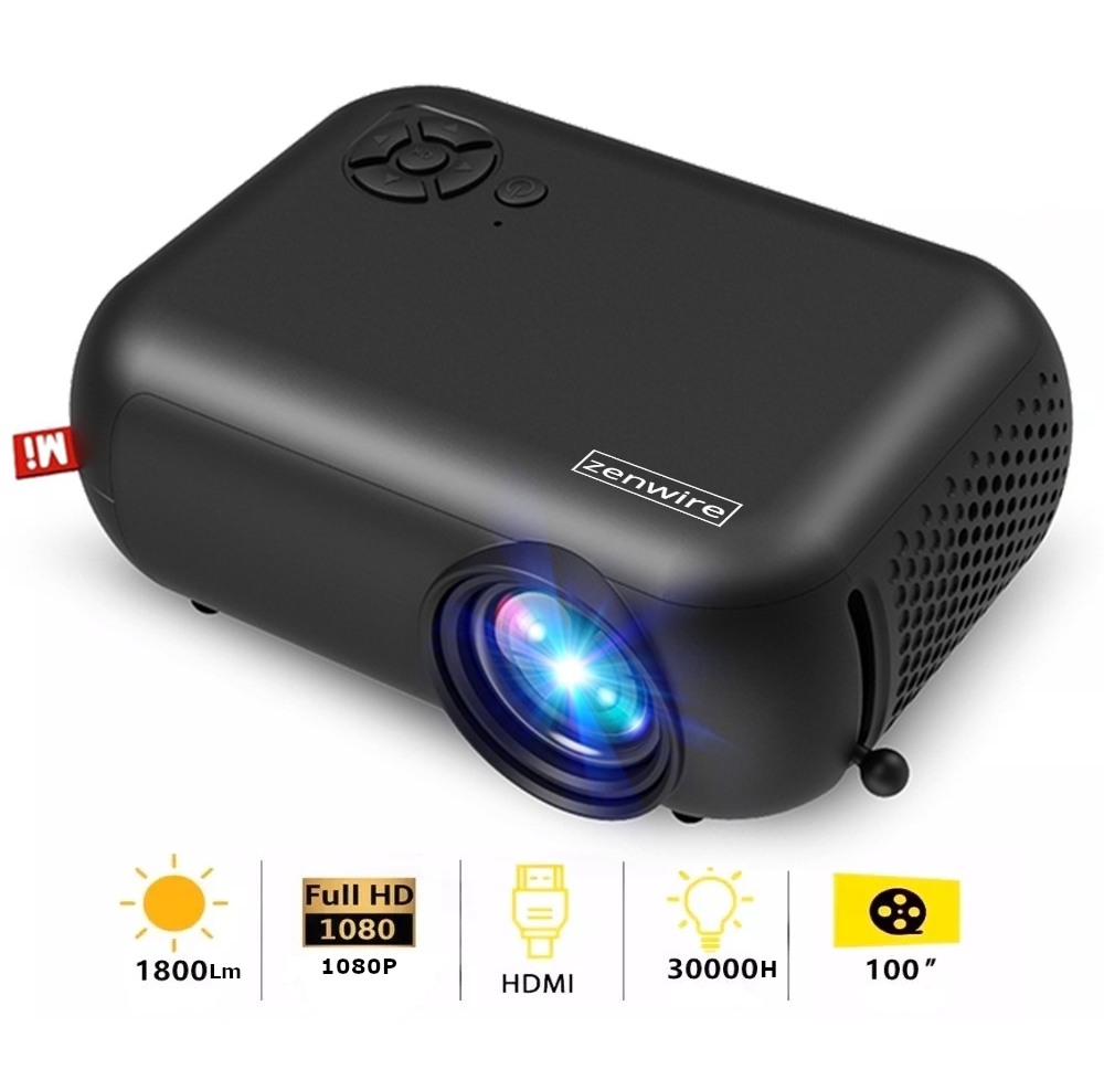 Mini PROJEKTOR do Telefonu PRZENOŚNY RZUTNIK FULL HD WiFi LED HDMI 1800lm Rozdzielczość podstawowa (px) inna