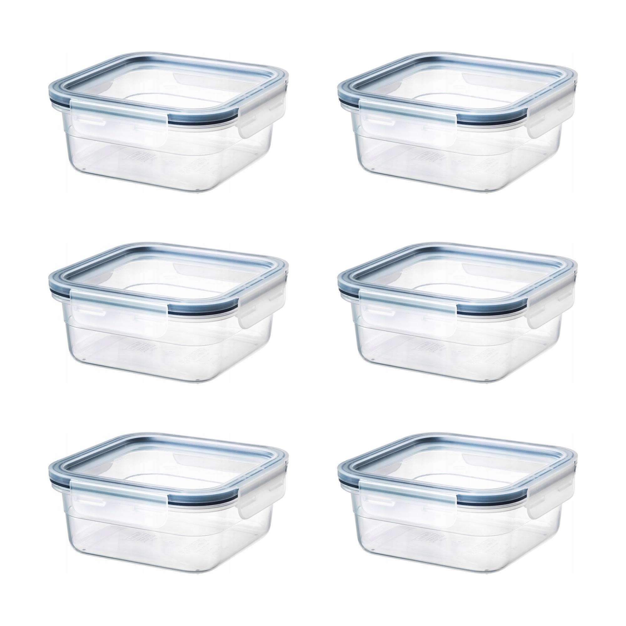 6 szt. Ikea 365+ Pojemnik na żywność z pokrywką kwadrat/plastik 750 ml