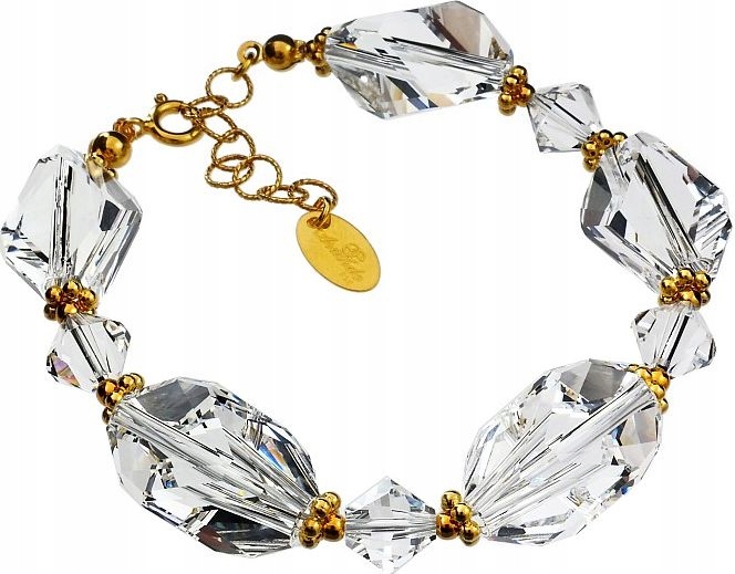 Krystaly Náramek Cubic Crystal Zlaté Stříbro