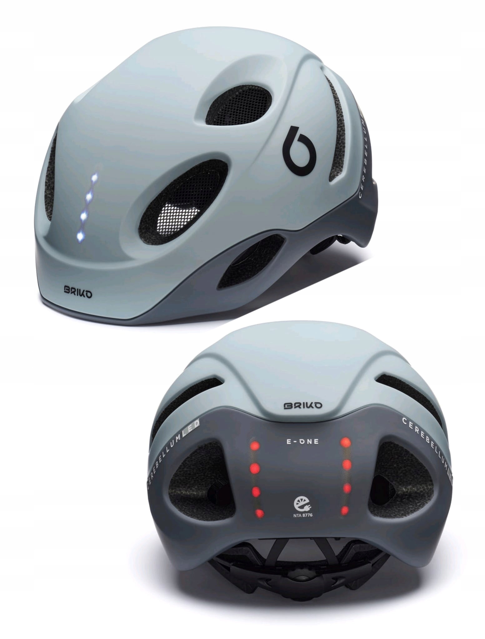 Kask rowerowy BRIKO E-ONE LED przód/tył Rozmiar L 59-63 cm