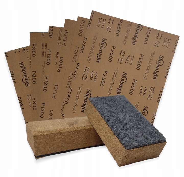 Zestaw Klocek Korkowy Z Filcem Papier Wodny 6SZT P600-P2500