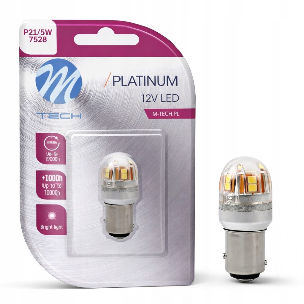 Żarówka P21/5W Led 12V 24V 15x2835SMD Canbus *biała* 1szt. M-tech