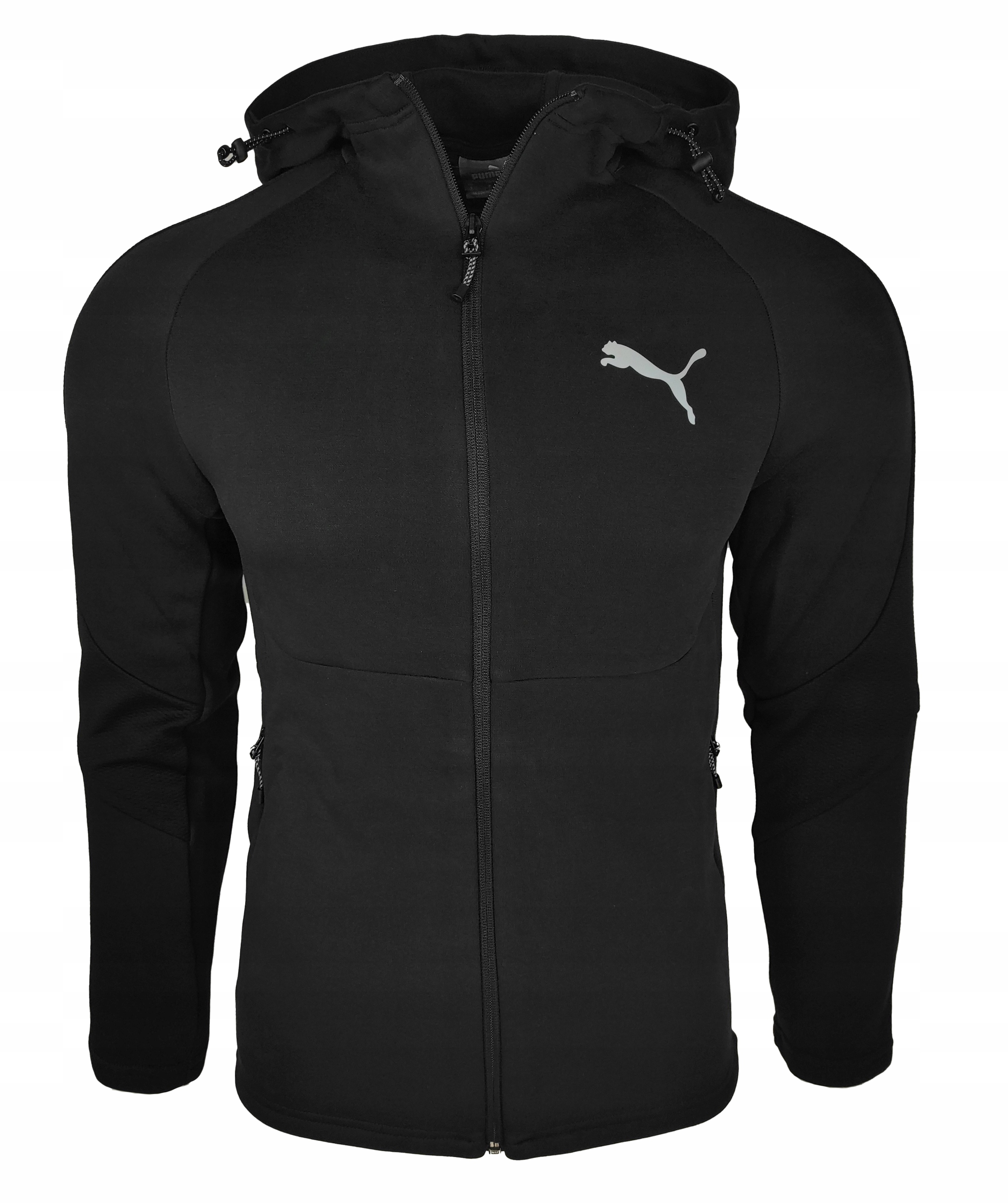 3210 Bluza Męska Puma Rozpinana Z Kapturem Zapinane Kieszenie Czarna S