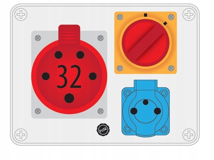 Rozvaděč R-box 190 1x250V 1x32A/5p 0-1 B.1092W