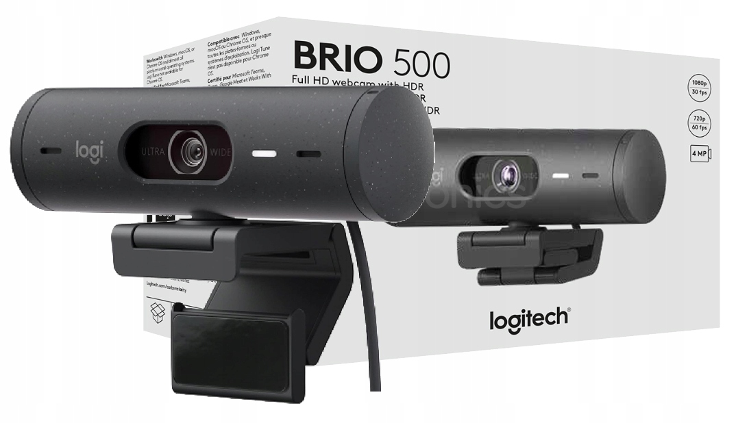 Webová Kamera Logitech Brio 500 Full Hd 1080P 4MP S Automatickým Zaostrovaním A Krytom