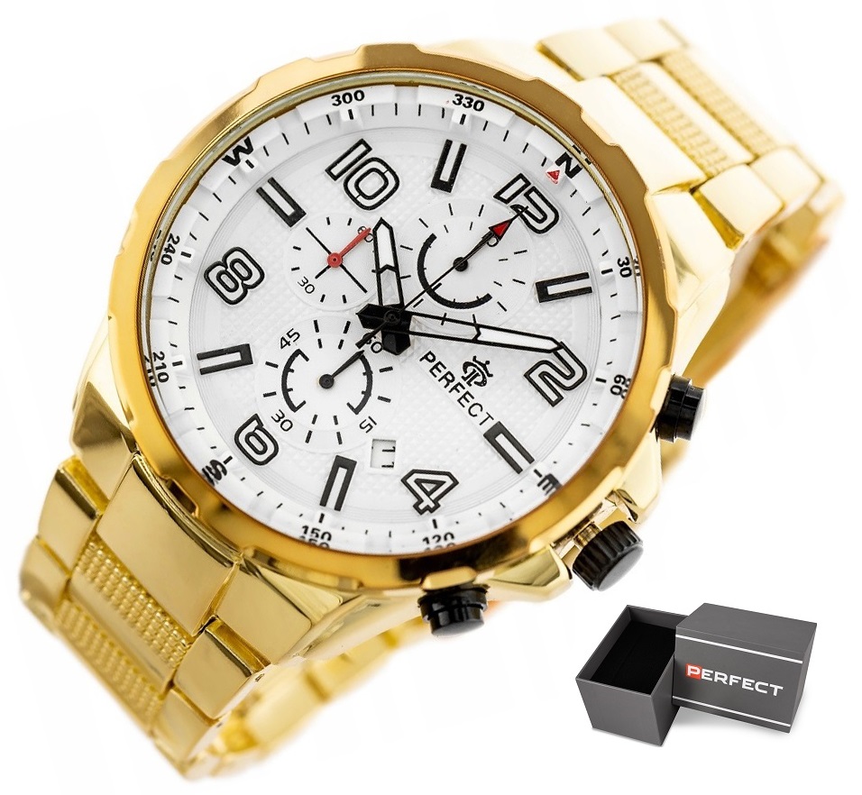 Pánské Hodinky Perfect Ramon Chronograf Krabička Gravírování