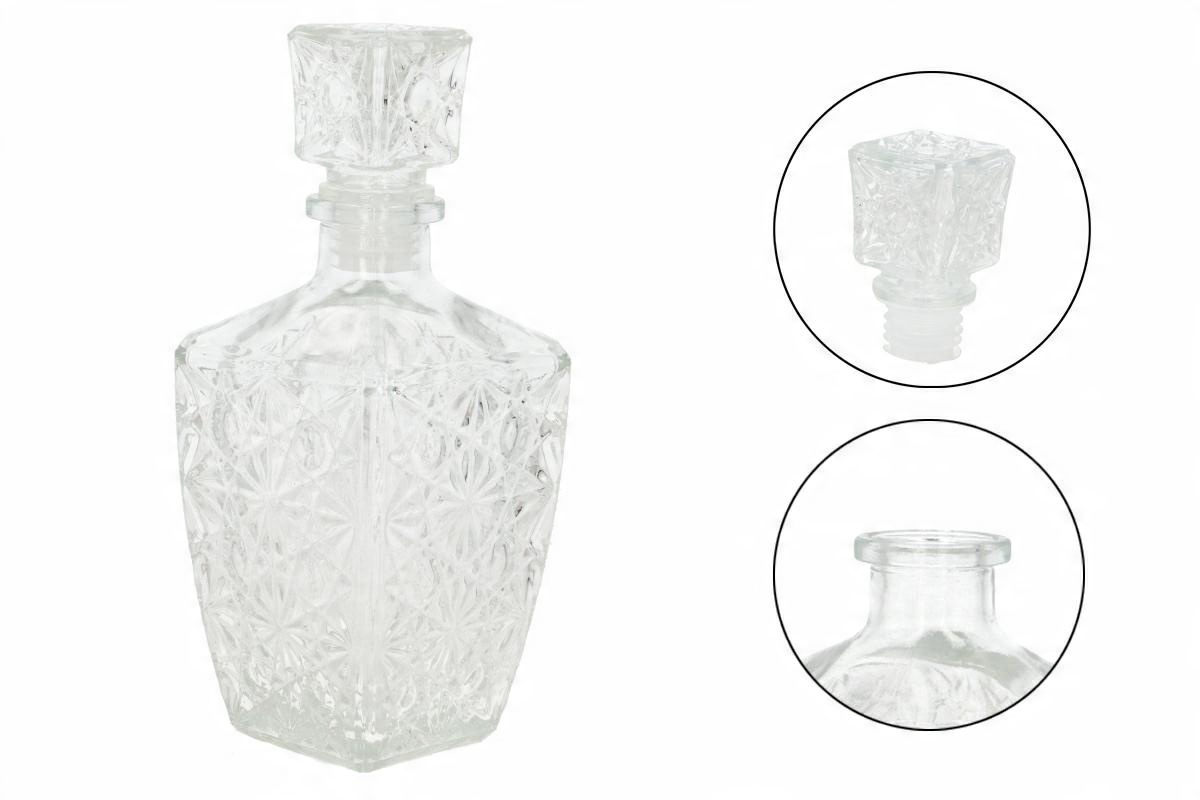 

Karafka szklana zdobiona 800ml do whisky koniaku