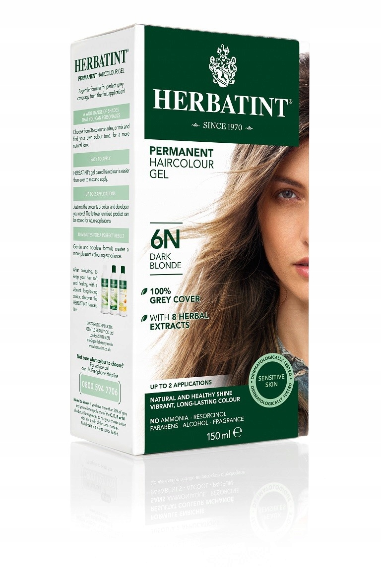 

Herbatint, Trwała farba do włosów, 6N Ciemny Blond
