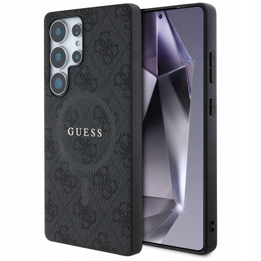 Originální pouzdro Guess MagSafe Galaxy S25 Ultra, černý obal zadní kryt pouzdra