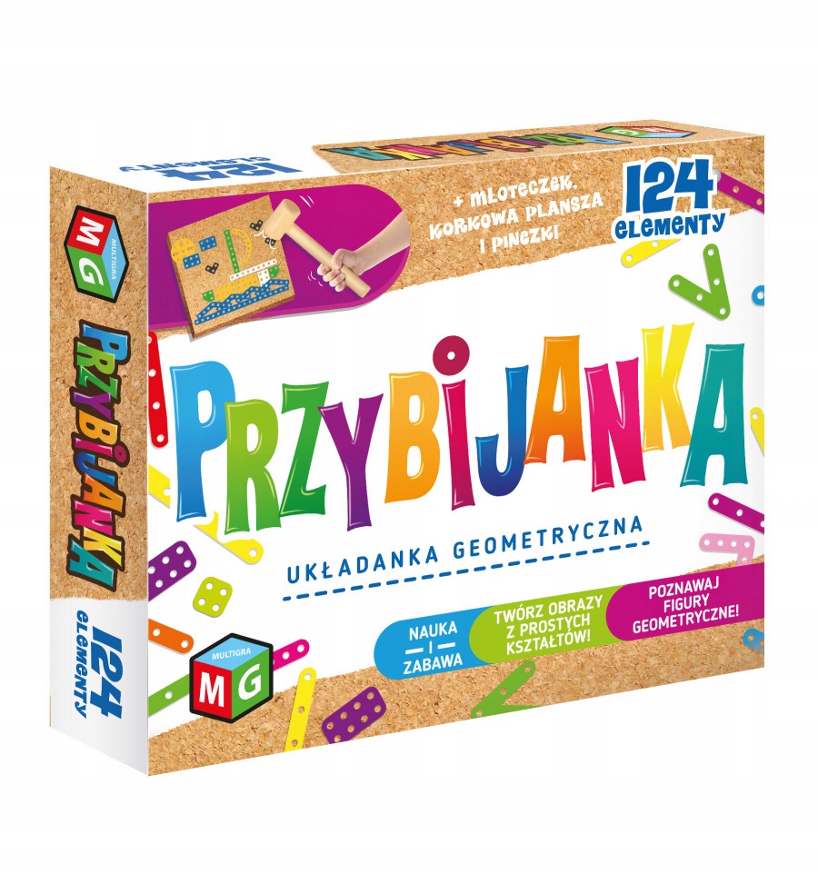 

Przybijanka Układanka Geometryczna 124 Elementy