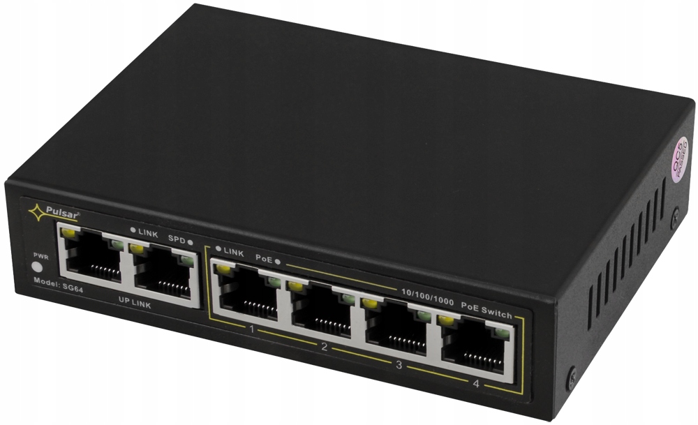 Switch Gigabit Poe 4+2 Pulsar SG64 Gigabitový PoE Switch 4+2 porty