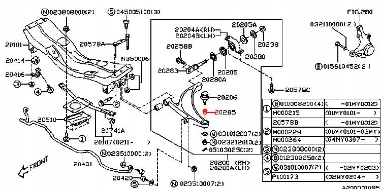 SUBARU IMPREZA WRX TULEJA STOŻKOWA SWORZNIA WAHACZ Jakość części (zgodnie z GVO) O - oryginał z logo producenta pojazdu (OE)