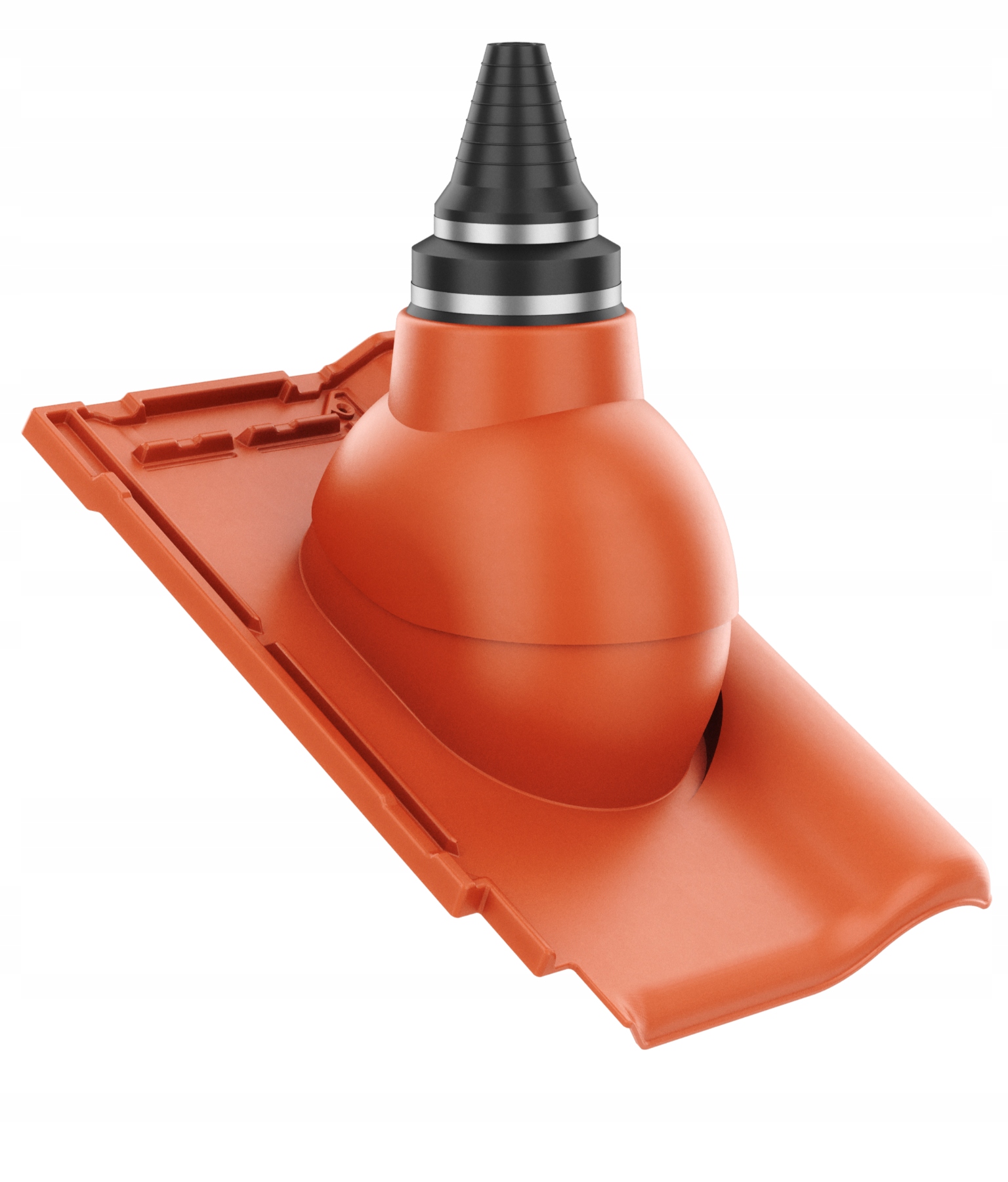 Anténní průchod těsným střešním průchodem Koramic Alegra 9 Červený