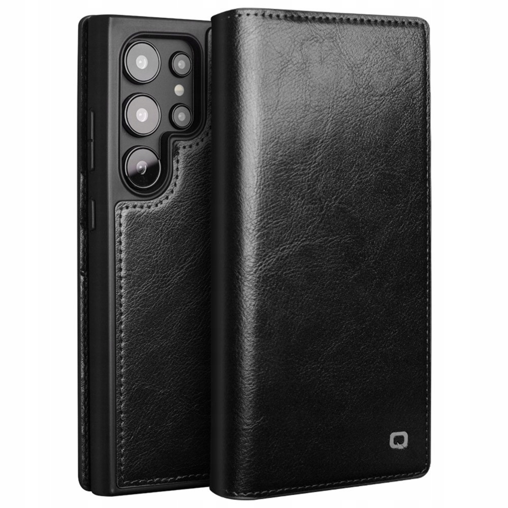 Kožené Flipové pouzdro pro Galaxy S24 Ultra, Qialino Leather Wallet, Kryt