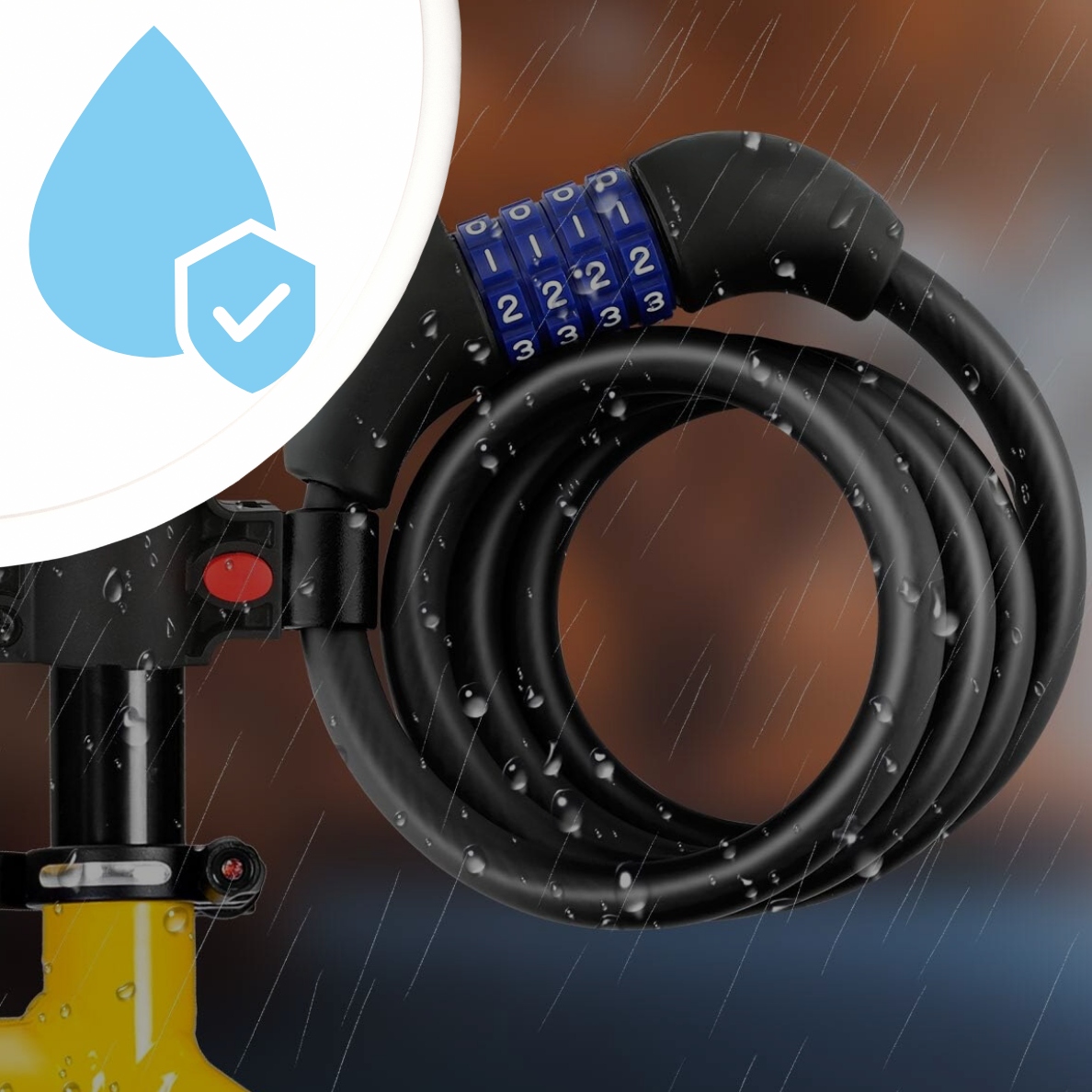 ZAPIĘCIE ROWEROWE DO ROWERU BLOKADA LINKA ZABEZPIECZENIE KŁÓDKA SZYFR Waga 310 g