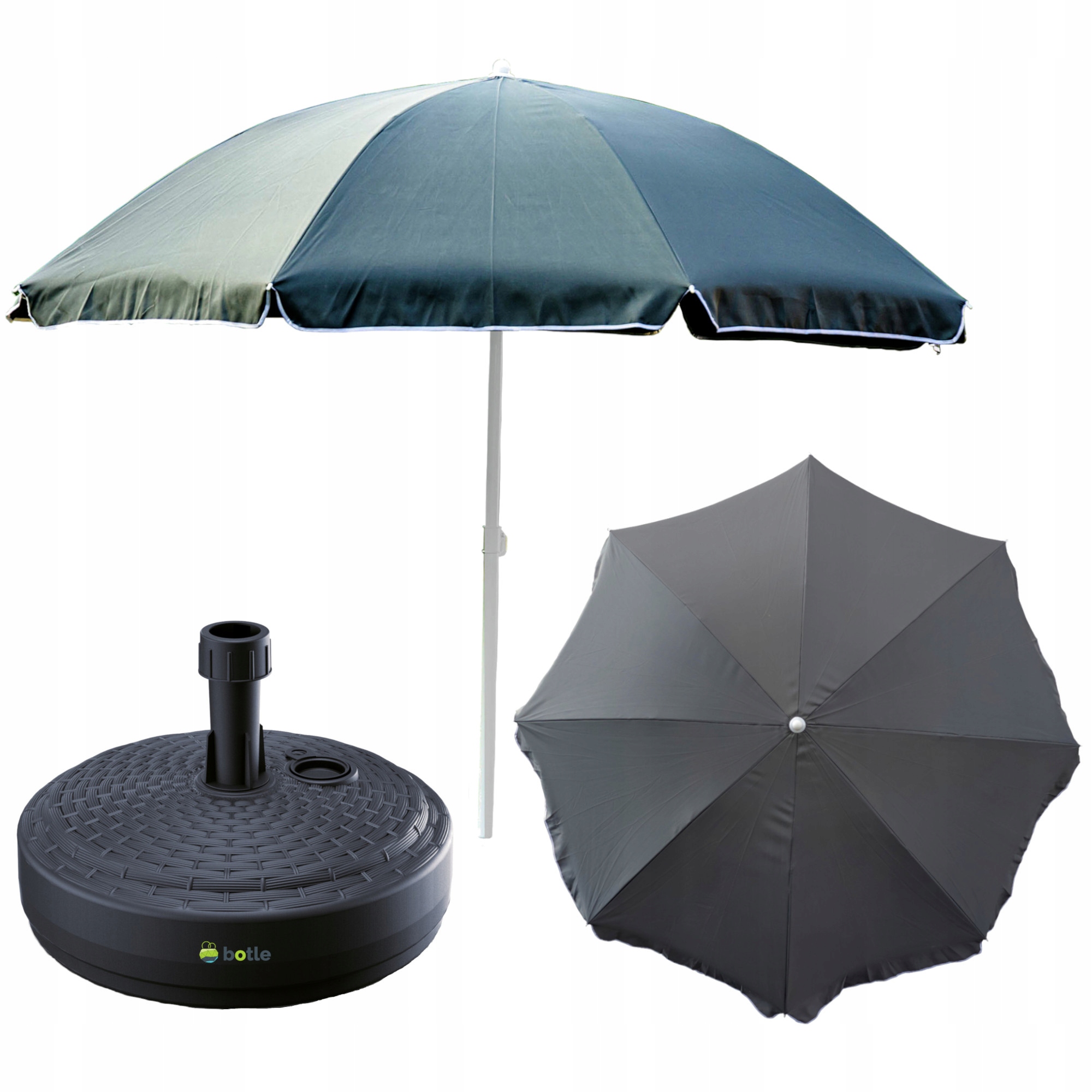 Zahradní slunečník 240 cm velký skládací s kulatý stojanem