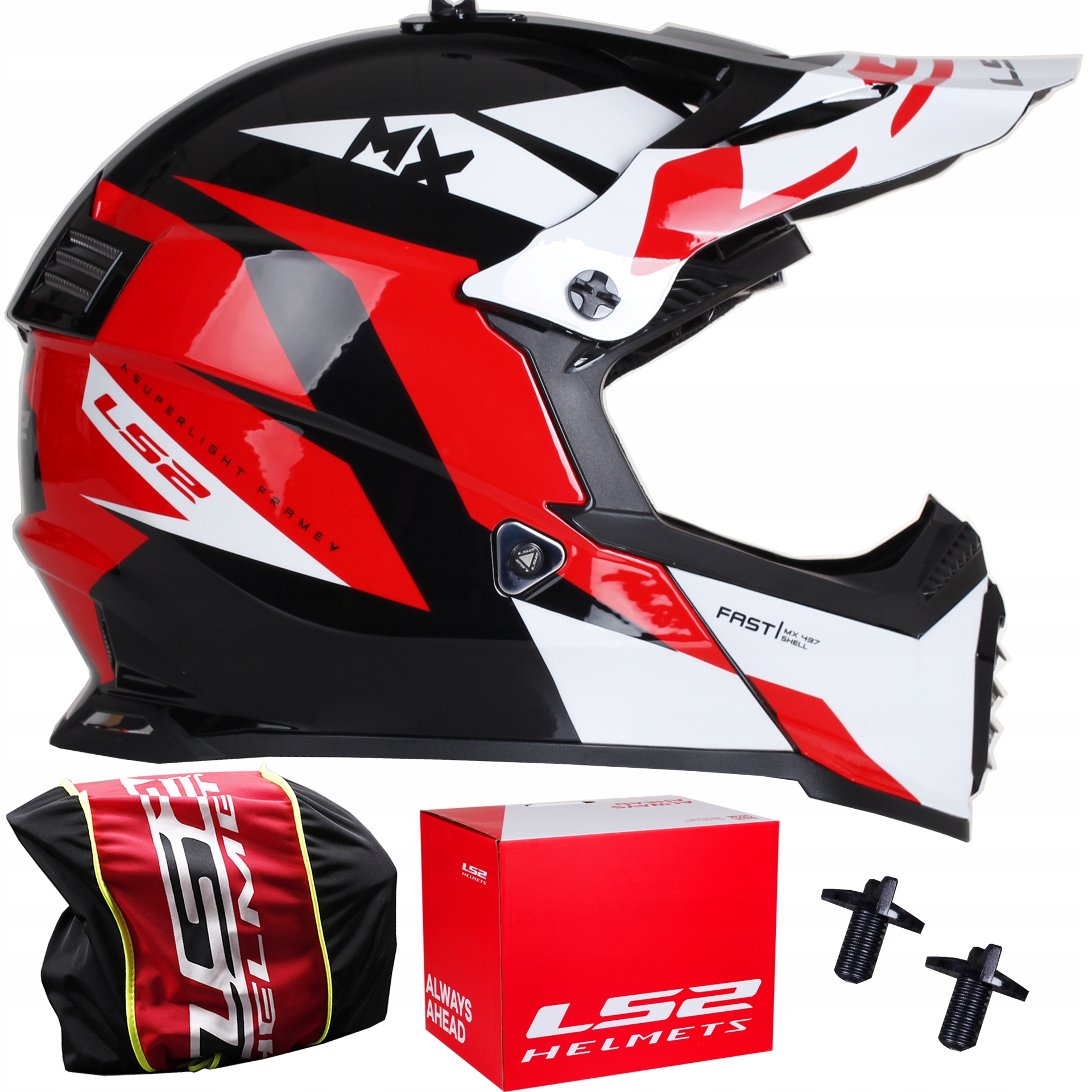 

Kask Motocyklowy Cross LS2 MX437 Fast Evo Strike