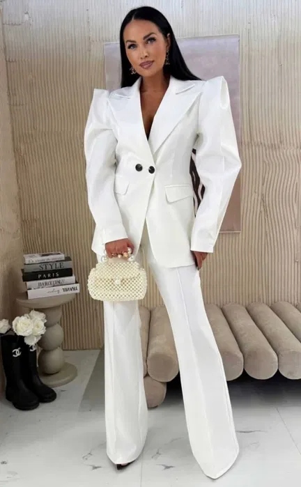 Elegantní dámské kalhoty La Milla Střih Zvony bílé XS/34