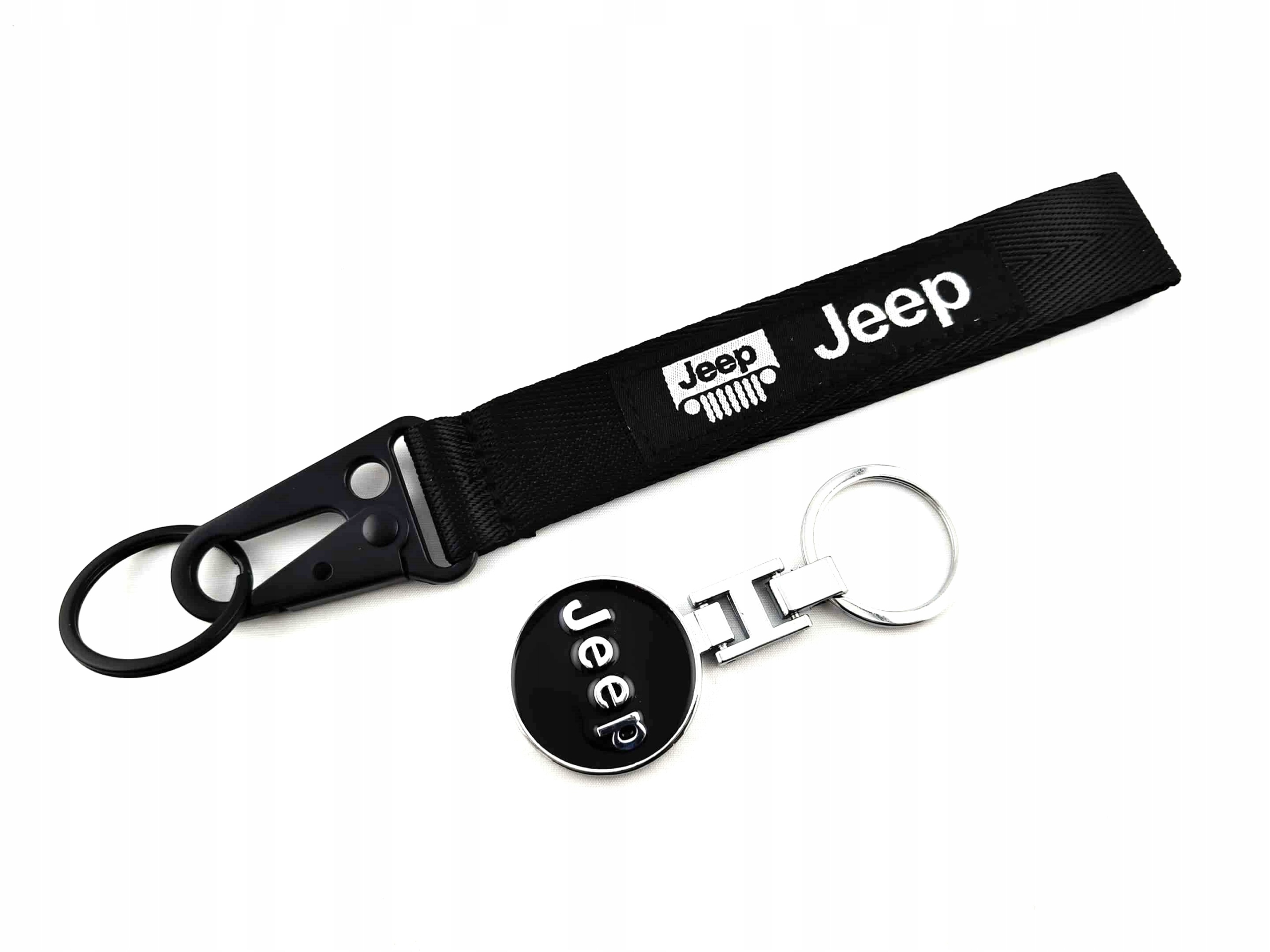 Jeep Zestaw Brelok Breloczek Czarny Metalowy Do Kluczy Smycz 20 CM