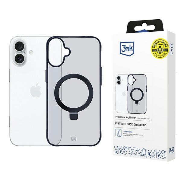 Obudowa 3MK do iPhone 16 z MagSafe i stojakiem Smoke Case