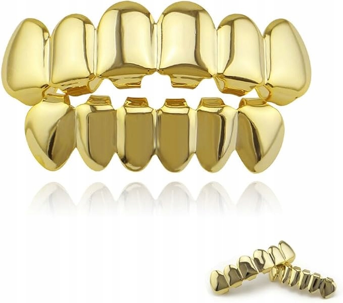 Umělé Zlaté Zuby Grilovací Nástavce Implantáty Squid Hip Hop Halloween