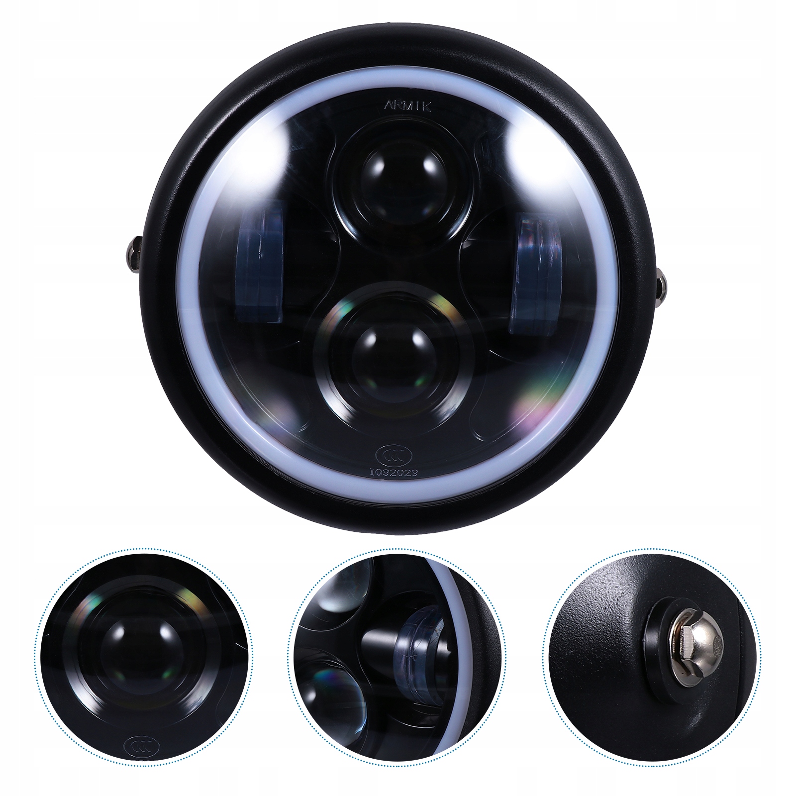 Reflektor rowerowy Motocykl Okrągły LED Producent bez marki