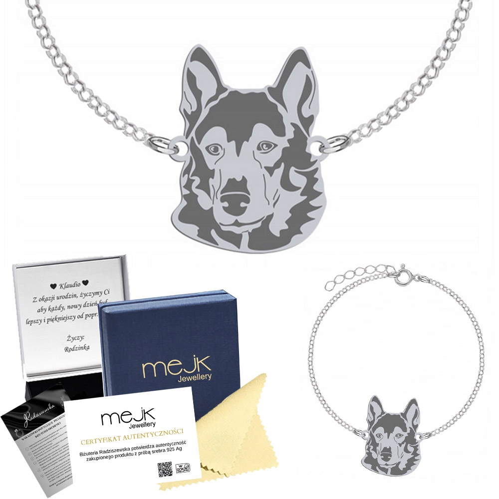 Stříbrný náramek ze západosibiřské lájky 925 Dárek Žena Gravírování