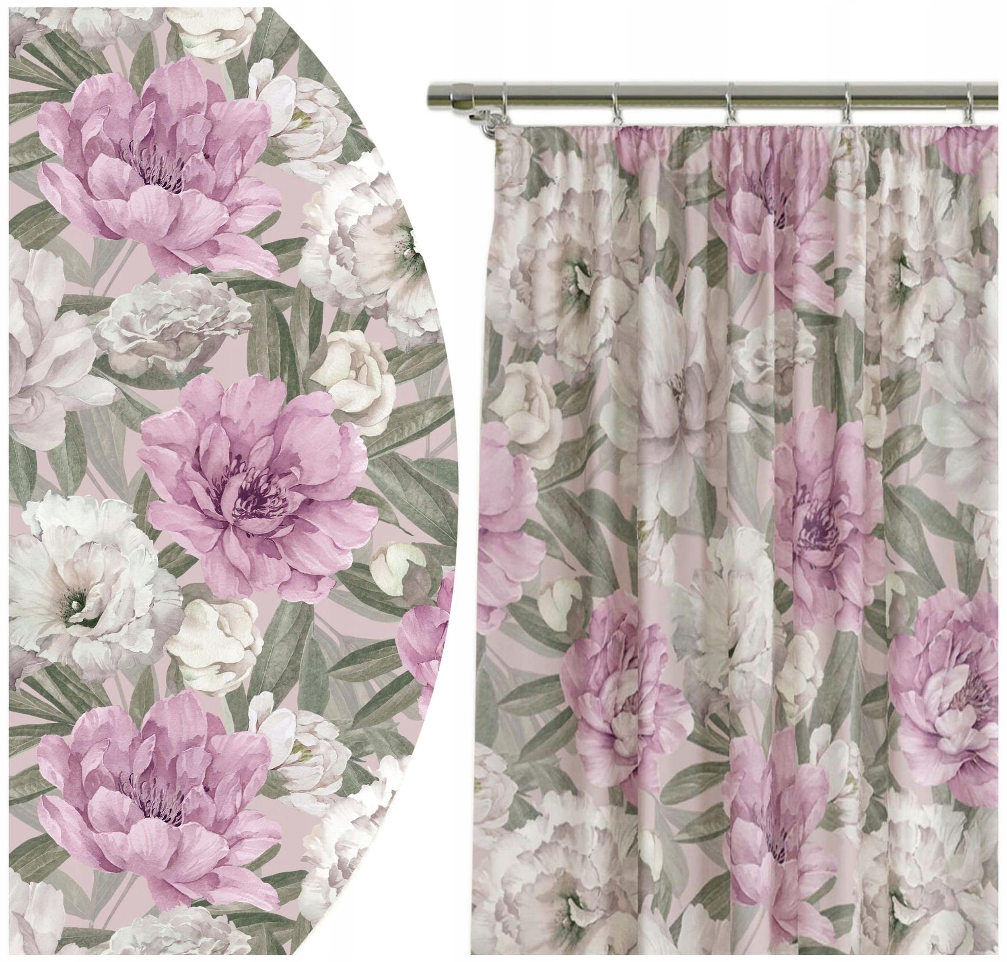 Hotový Závěs na pásku 140x160 Květy růží 9246