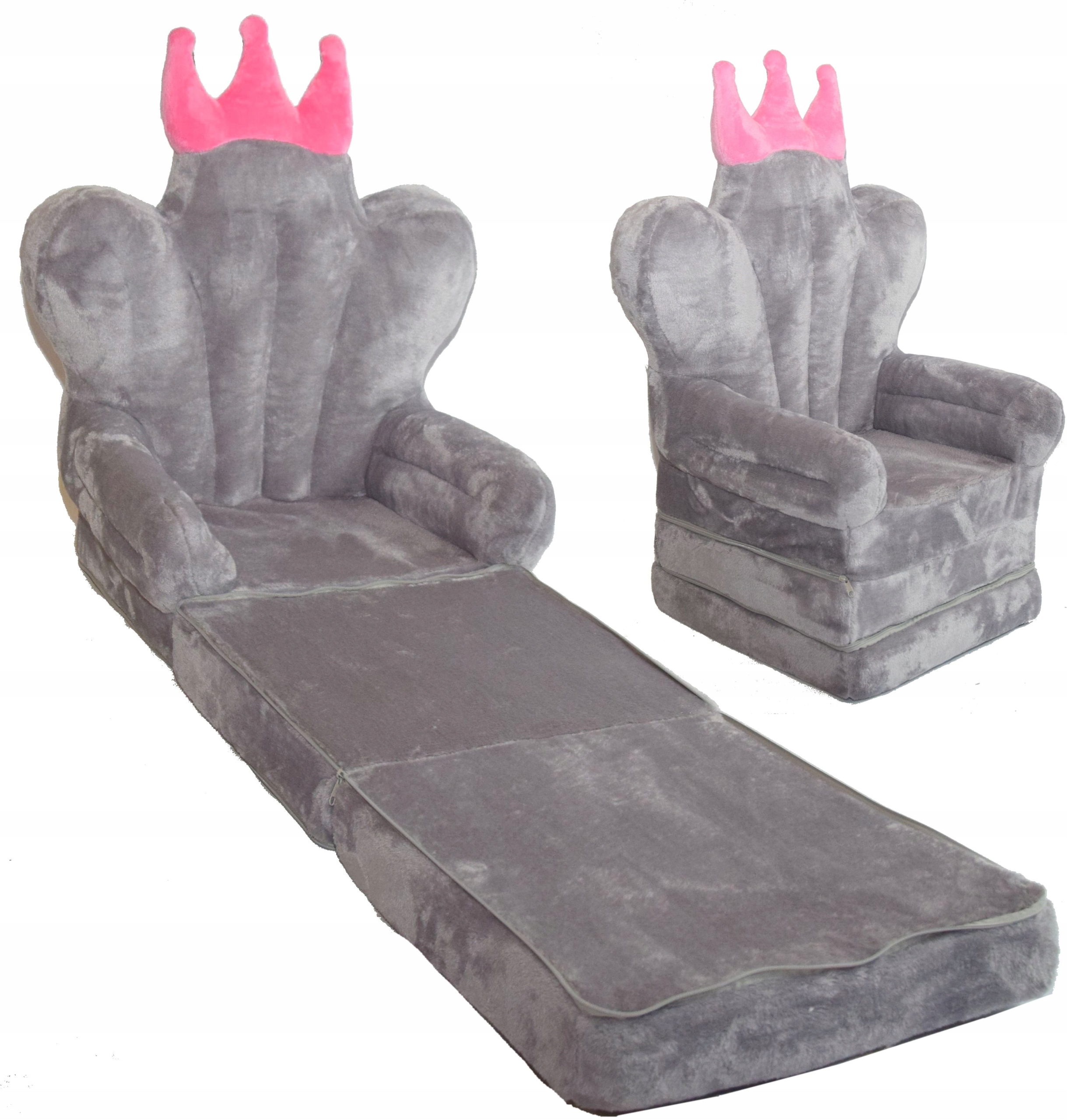 FOTEL FOTELIK PLUSZOWY ROZKŁADANY PUFA XXL GIGANT