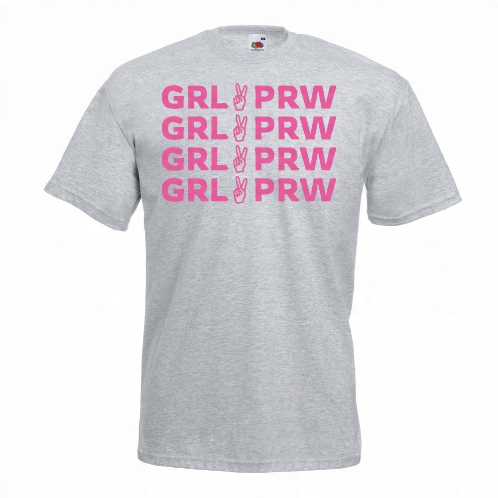 

Koszulka grl pwr girl power feminizm M szara