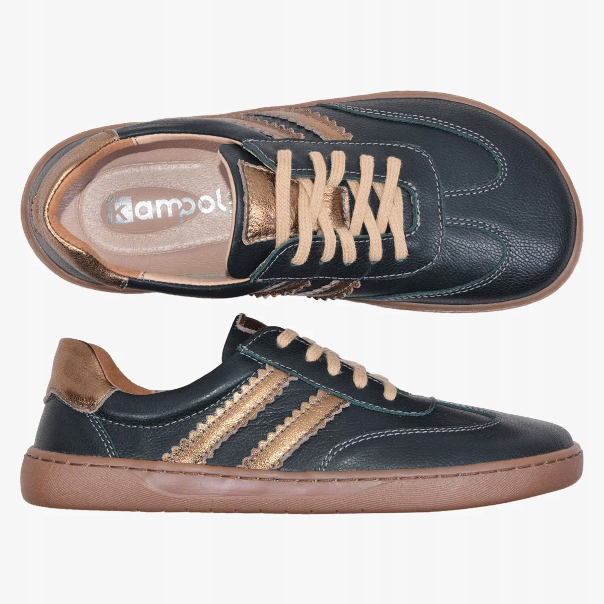 Boty Barefoot Kožené Minimalistické Dámské Široké Zelené Tenisky 37