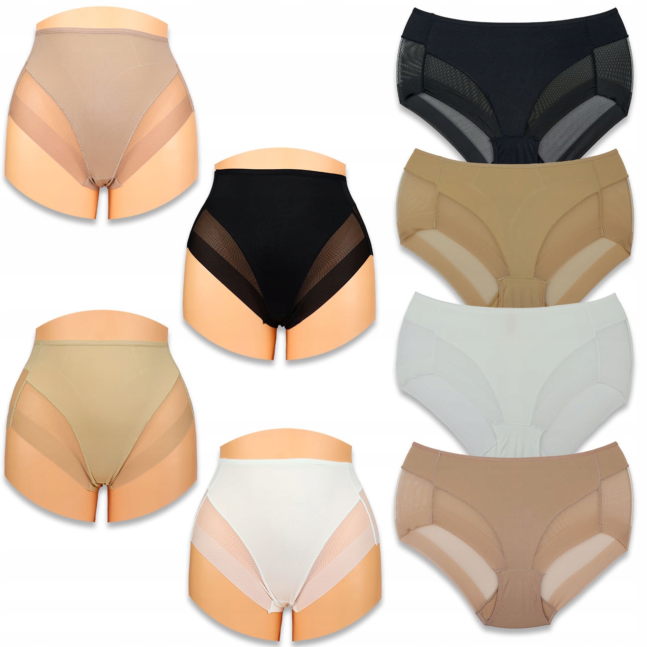 

4x Majtki Damskie Figi Wyszczuplajace Wysoki Stan