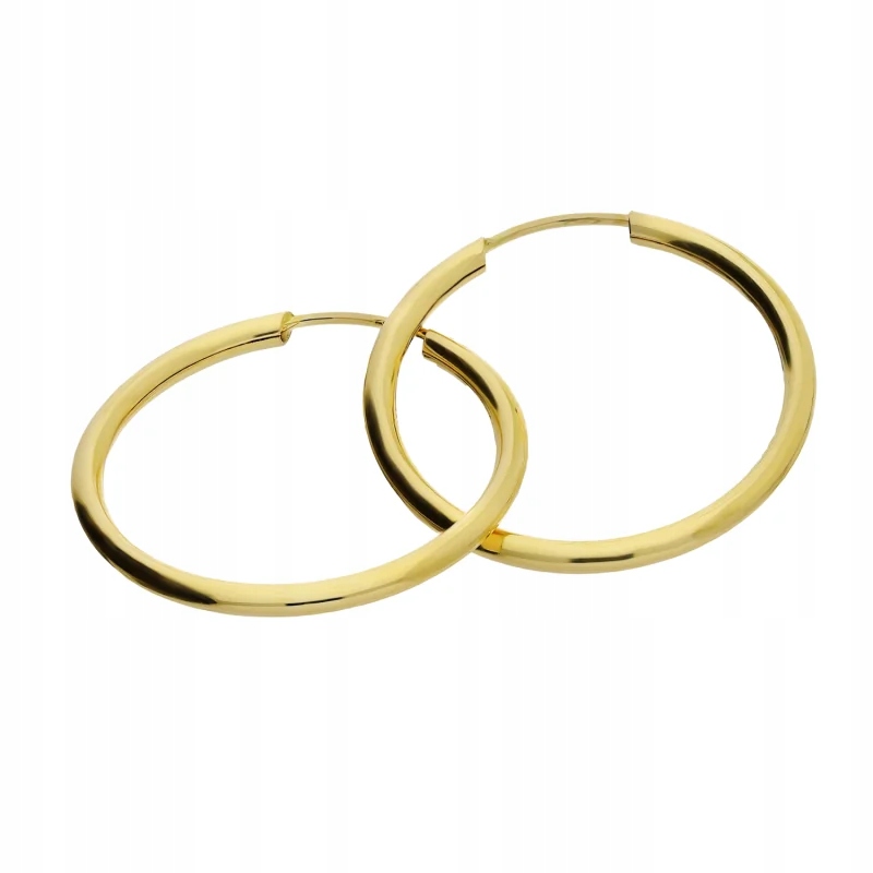 Zlaté náušnice 585 pro ženy, lesklé kruhy, 22 cm, jako dárek 1,19 g