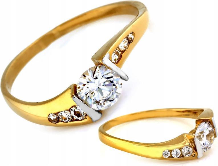 Zlatý prstýnek 585 je ideální jako dárek s zirkony r15 14k