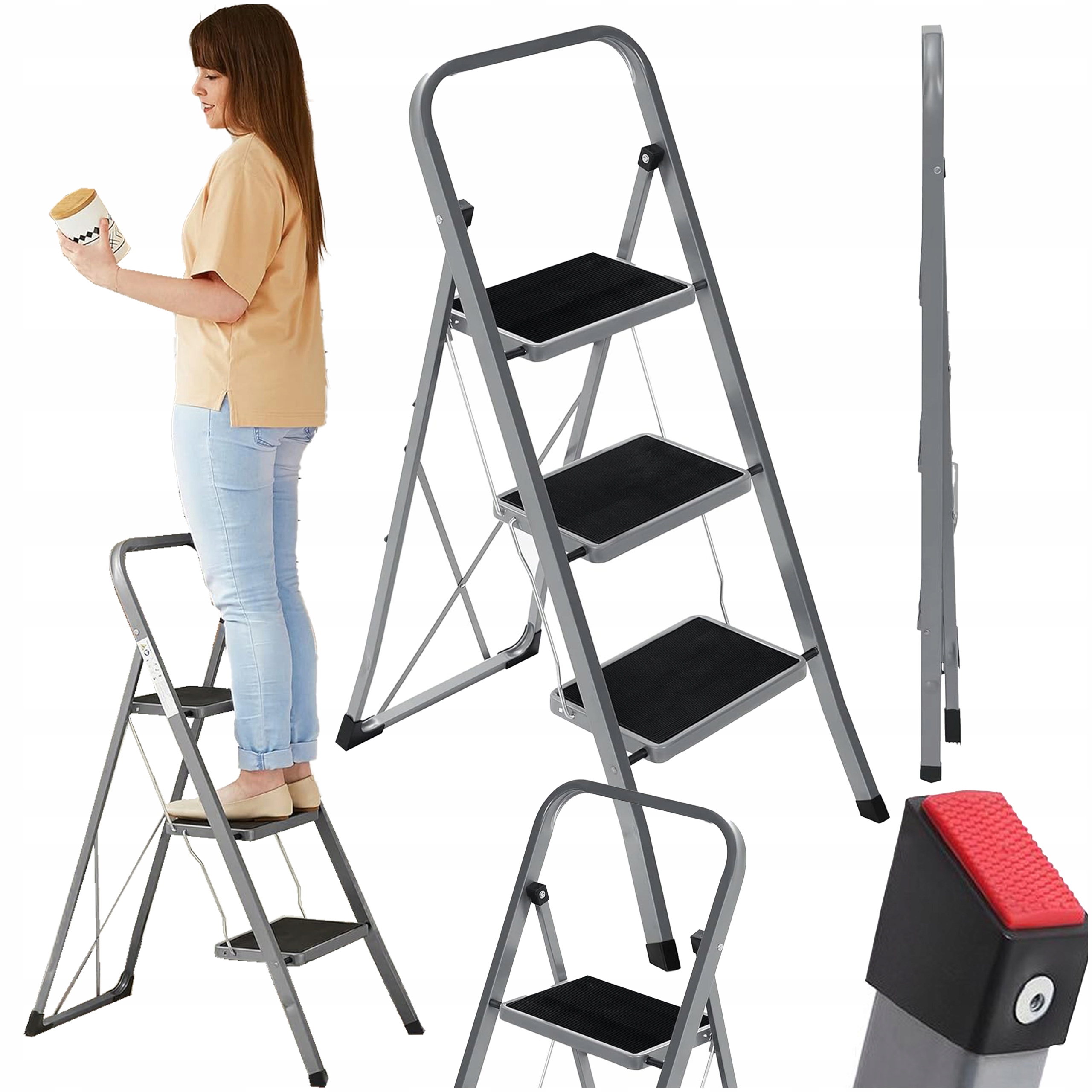 Žebřík s 3 stupni, žebřík do domu, protiskluzový