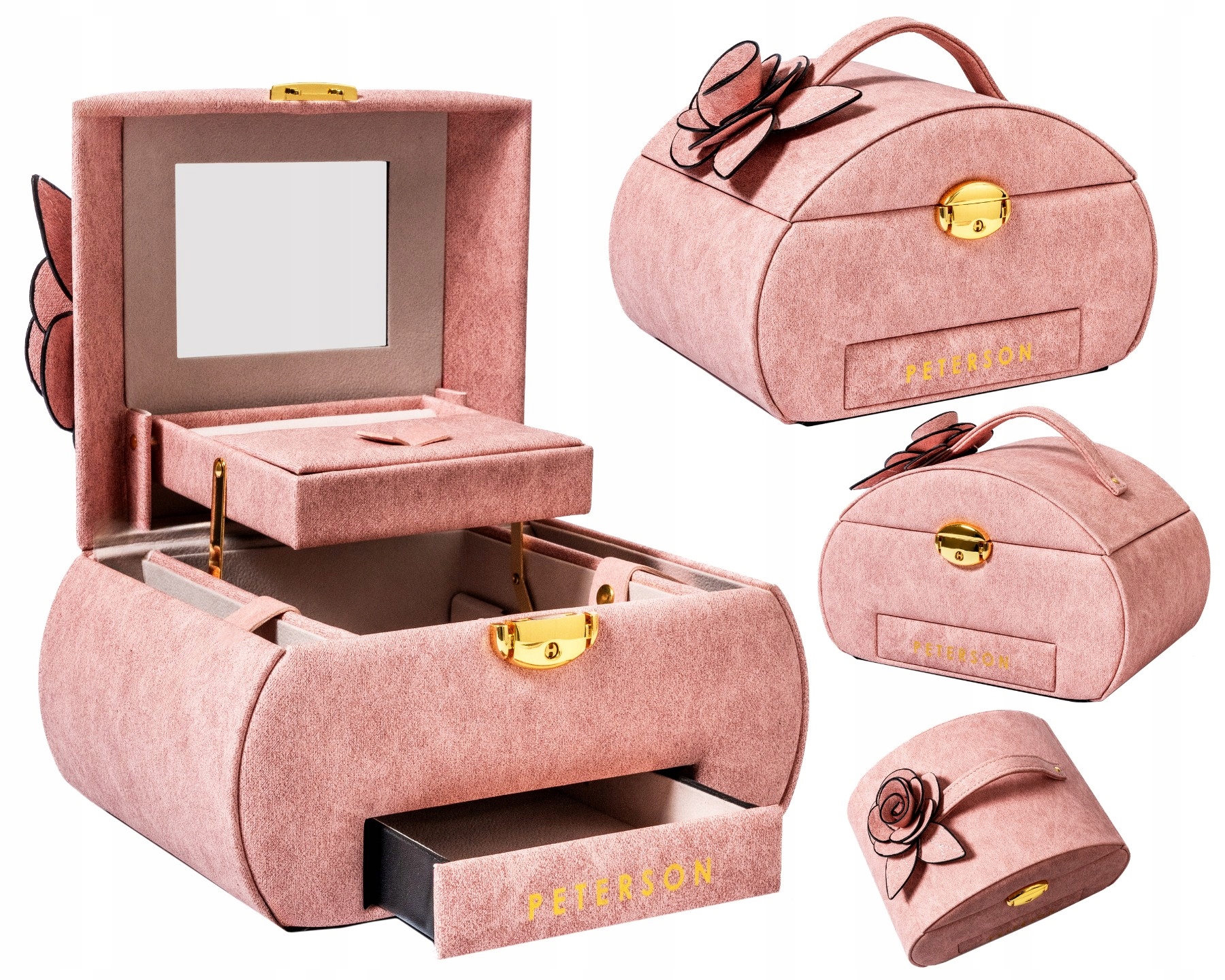 Peterson šperkovnice organizér na šperky a hodinky se zásuvkami a