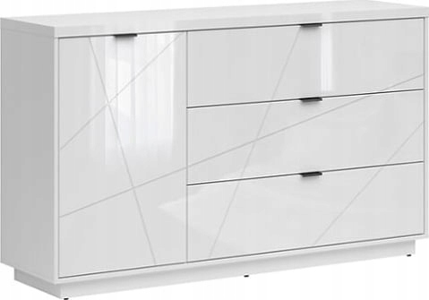 Komoda Szafka Biała Forn Black Red White