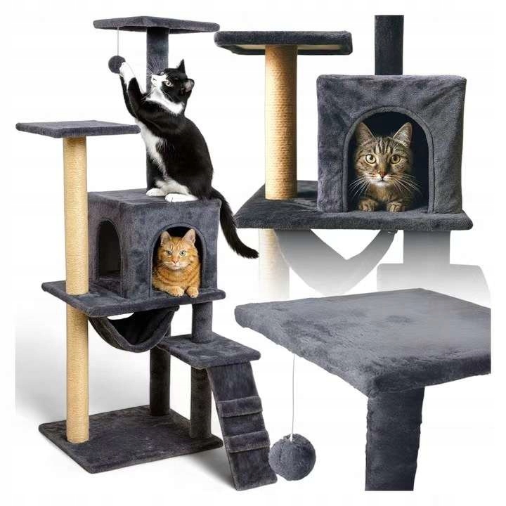 Drapak Wysoki Legowisko Słupek Do Drapania Wieża Domek 5 Poziomów 120cm