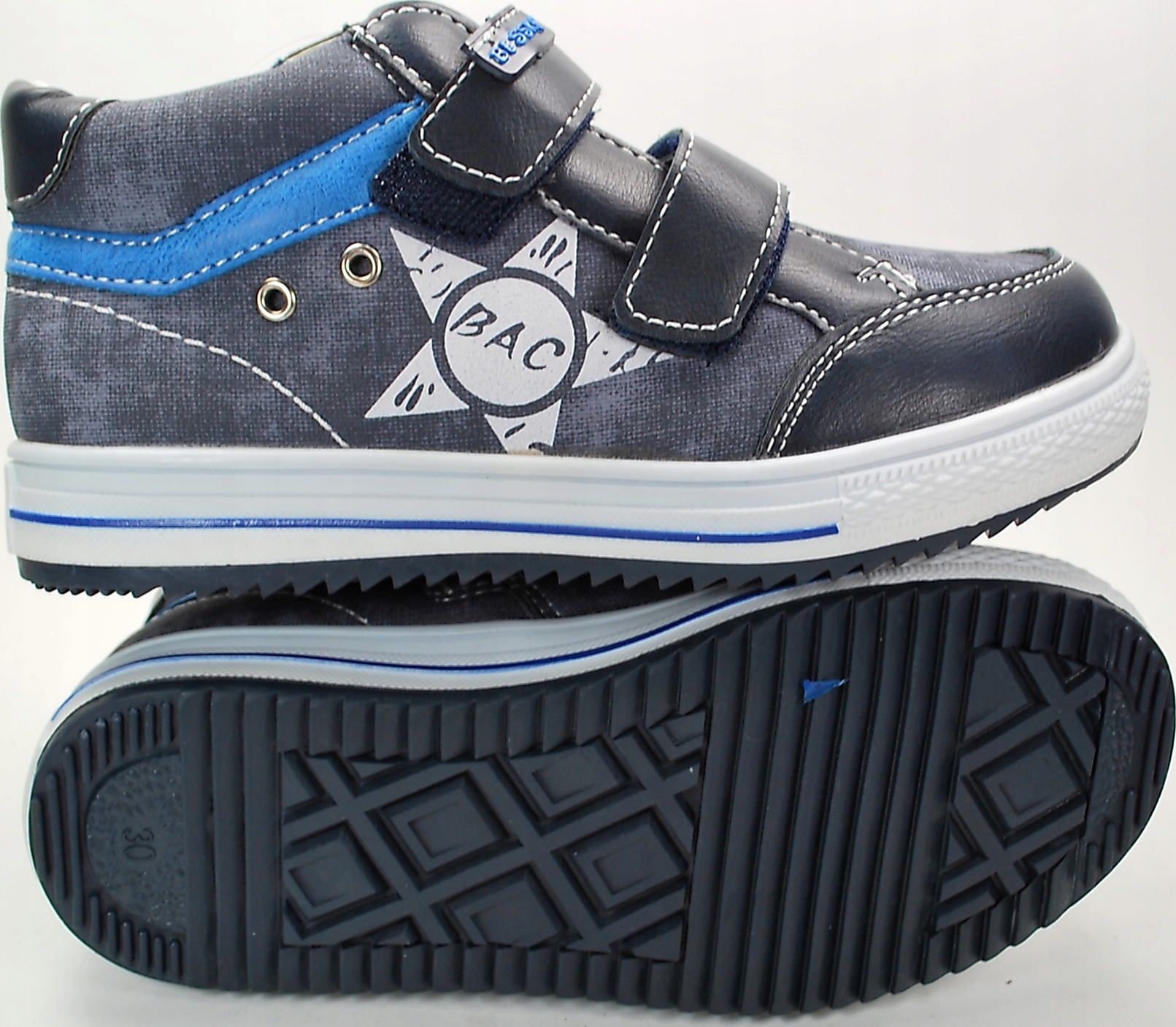 GRANATOWE TRZEWIKI PÓŁBUTY wkł. skóra rzepy r 29 Długość wkładki wew. 19 cm