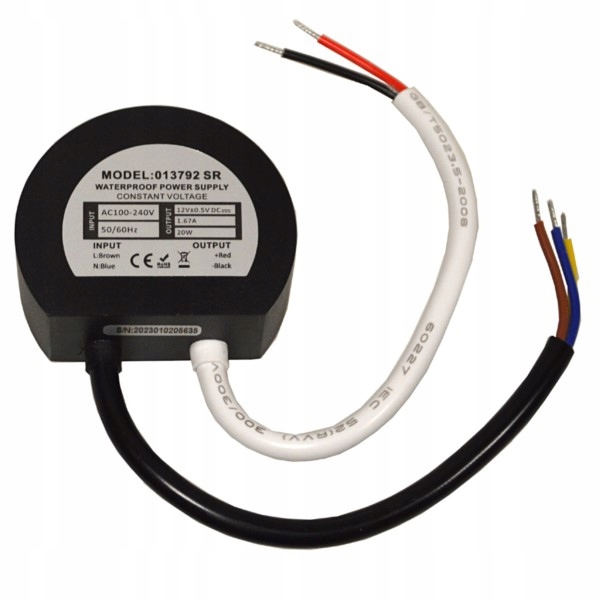 

Mini Zasilacz Led wodoodporny do puszki 12V DC 20W