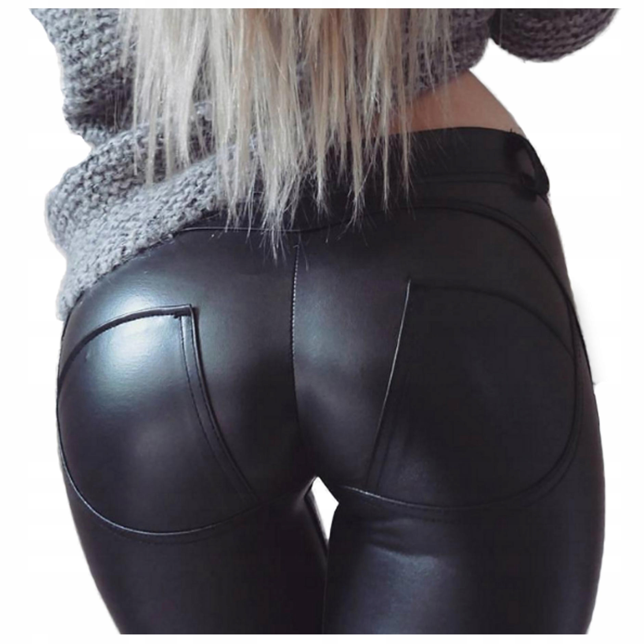 

Legginsy skórzane skóra Push Up sexy pupa roz. S
