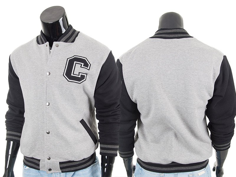 

Szara bejsbolówka kurtka bluza męska ze stójką XXL