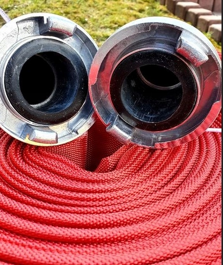 WĄŻ STRAŻACKI Parciany CZERWONY Do WODY Pompy Szamba Motopompy 2" cale 30m Typ strażackie