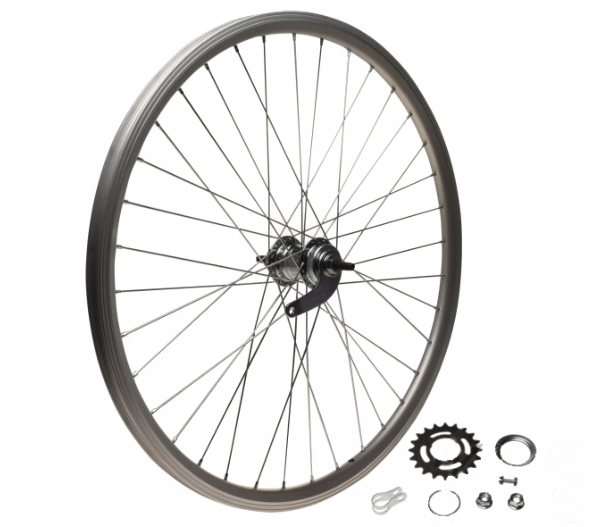 Koło Rowerowe Tylne 28 Cali Piasta Torpedo Velosteel Obręcz Stożek Srebrne