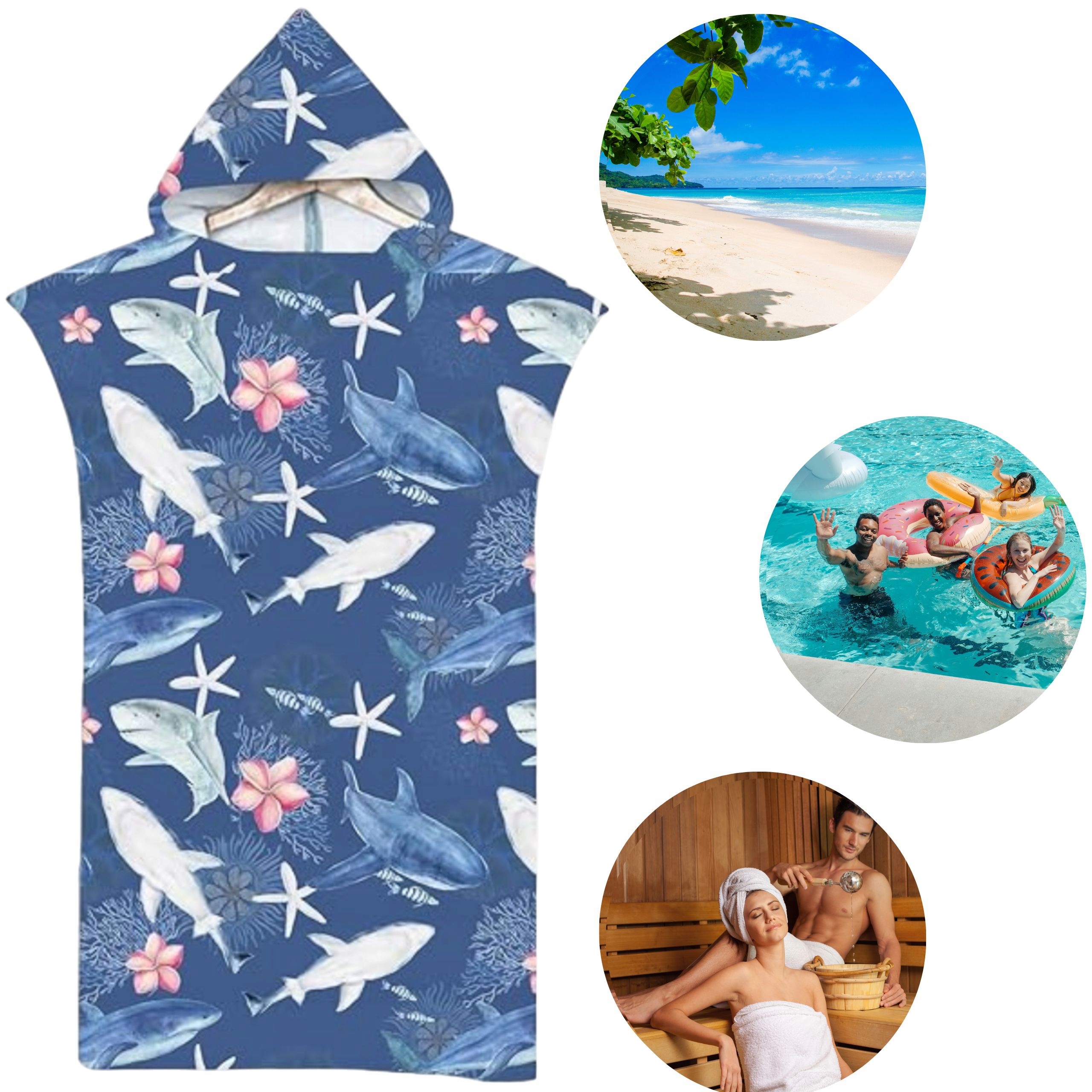 Rychleschnoucí ručník na bazén Mikrovlákno Koupací pončo Surfování