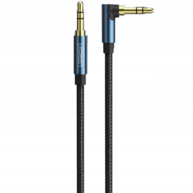 

Płaski kabel audio 2xAUX mini jack męski 1m Ugreen