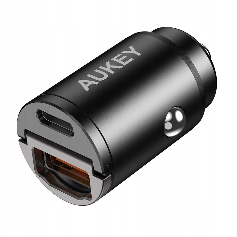 Aukey Ładowarka samochodowa USB-A i USB-C, PD 30W